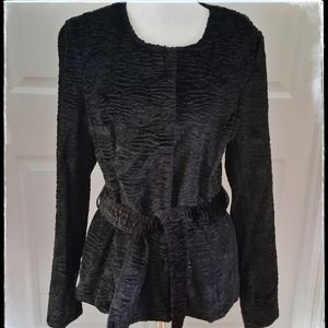CRUSHED VELVET Vintage Black Jacket